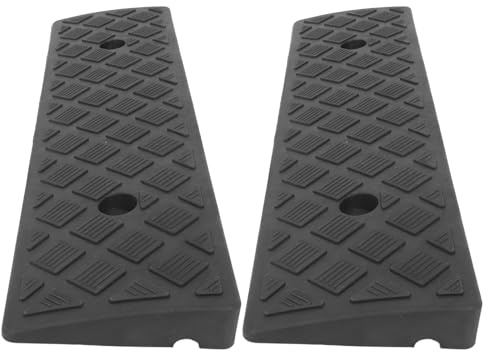 2pcs Rubber Threshold Ramp for Door Slopes and Vehicle Access | Black Antislip Texture, Easy Installation, Protects Vehicle and Passengers, Suitable for Drivers
