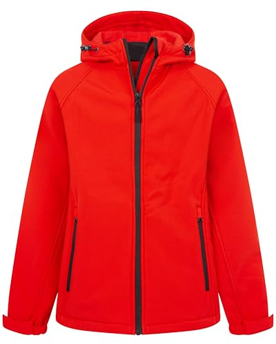 Mivaro Kinder Softshelljacke wasserdichte Übergangsjacke 110/116-158/164 | 100 % Polyester, 320 g/m2, 8.000 mm Wassersäule, winddicht, atmungsaktiv, Fleecefutter, Stehkragen, Raglanärmel