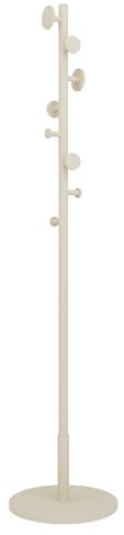 HEXIM Garderobenständer Holz freistehend Beige - Kleiderständer 175cm mit 8 abgerundeten Haken - Standgarderobe & Flurgarderobe aus Holz mit Schwerer Bodenplatte & 3 Größen