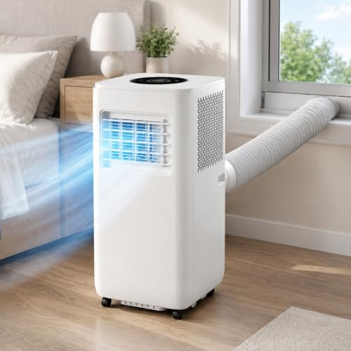 AETEREOS Climatiseur Mobile 13000 BTU, Contrôle Télécommande, Silencieux <48 DB, Minuterie 24 H, Kit Fenêtre, Idéal pour Pièces Jusqu’à 30 m² 3800W