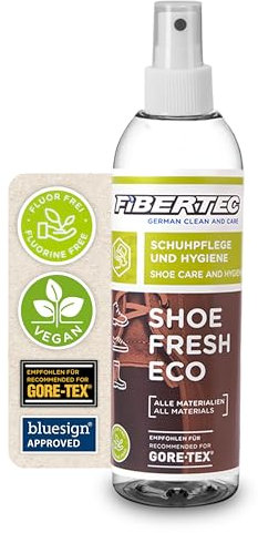 Fibertec Shoe Fresh Eco, Hygienespray und Geruchsstopper für Schuhe, mit natürlichen Enzymen, bluesign zertifiziert, 250ml
