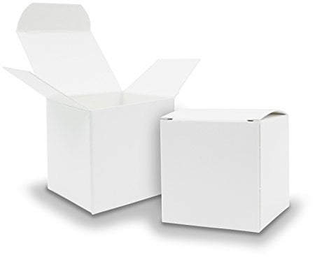 50x itenga Würfelbox aus Karton 6,5x6,5cm weiß Gastgeschenk Schachtel zum Befüllen (Hochzeit. Adventskalender. Taufe. Geburtstag. Geschenk. Kommunion)
