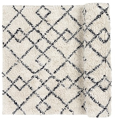 Broste Copenhagen Teppich, Schwarz/Weiß, Maße: L: 140 cm x B: 70 cm