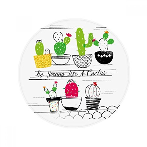 DIYthinker Succulenten Topfpflanzen Kaktus Anti-Rutsch Boden Pet Matte rund Badezimmer Wohnzimmer Küche Tür 60/50 cm Geschenk, Gesponnenes Polyester, Mehrfarbig, 60X60cm