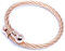 Schmuck-Checker Flexibler 316L Edelstahl Stahlseil Armreif silber schwarz gold roségold Damen Herren Geschenk Armspange hochwertiges Armband (Roségold)