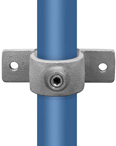 Klemp - Stellring-Halterung mit Doppel-Lasche/Doppel-Flansch, Befestigungs-Ring, Temperguss galvanisiert, feuerverzinkt, inkl. Schrauben Typ 56B - 26,9 mm / ¾