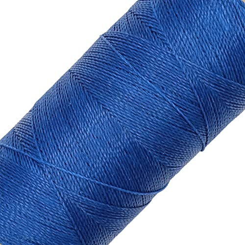 LINHASITA Garnspule, gewachst, 100 g / 360 Meter, Dicke: 0,5 mm, Polyester, Makramee-Garn, 30 Farben, Blau