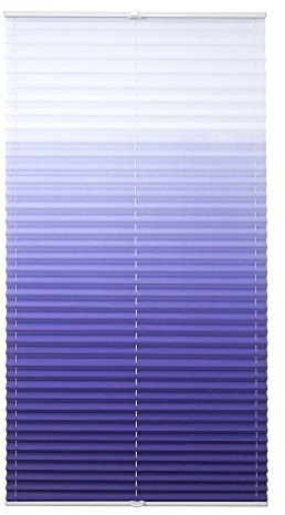 WR-Design Verspanntes Klemmfix-Plissee mit Farbverlauf in Blau - Breite 45 bis 100 cm - Länge 130 cm - der attraktive Sichtschutz (100 x 130 cm)