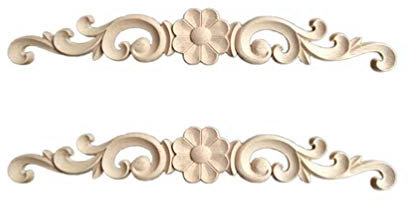 HEALLILY 2 pezzi di legno intarsiato applique mobili onlay decalcomanie angolari onlay applique fiore decorativo applique per armadio porta dell'armadio
