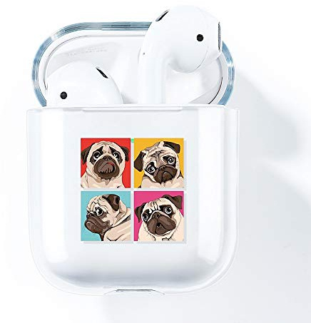 AKABEILA Airpods Hülle Case Cute, Kompatibel mit Apple Airpods 2 Generation Hülle Durchsichtig Silikon Air pods 1 Schutz Hüllen Zubehör [LED an der Frontseite Sichtbar] Stoßfeste Schutzhülle
