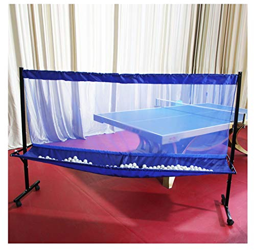 XJJUN Tischtennisball Fangnetz, Mobile Tischtennis-Fangnetze, Multi-Ball-Rack-Picking-Netze, Bodenstehende Netze Für Das Training Für Eine Person (Color : Blue, Size : 210x45x142cm)