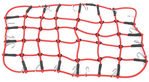 Wosune Gepäckdachträger-Netz, professionelles RC-Crawler-Zubehör, hohe Zuverlässigkeit Stabile Leistung für 1/8 1/10 RC-Crawler-Spielzeugauto RC-Car-Modell-Gepäcknetz(red)
