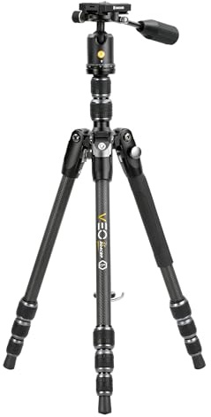 Vanguard Veo 3T 204CBP Trípode para cámara de Foto | De viaje, compacto, Rótula de Bola, Fibra de Carbono, Cerrado: 40,5cm, Extendido: 140cm, Soporta hasta 4kg