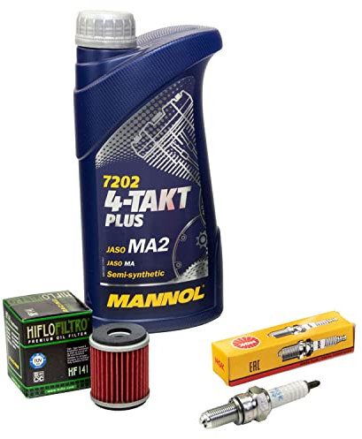 Wartungspaket Öl 1L + Ölfilter + Zündkerze für Yamaha MT 125 MT125 RE11 RE114 RE115 RE292 Baujahr 2014-2019