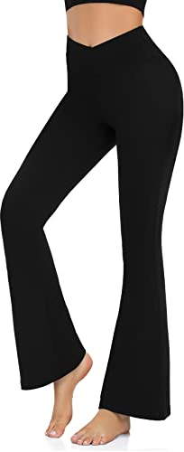 Women’s Bootcut Yoga Pants - Flare Leggings for Women High Waisted Crossover Workout Lounge Bell Bottom Jazz Dress Pants