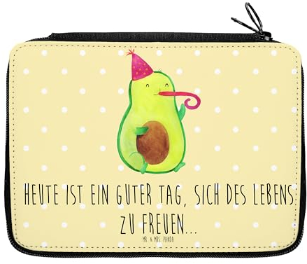 Mr. & Mrs. Panda Federmappe Avocado Feier - Geschenk, Schülerin, Kind, Gesund, Tröte, Feierlichkeit, Veggie, Vegan, Kinder Federmappe, Grundschule
