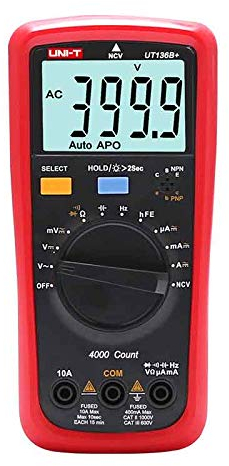 UNI-T UT136B+ Multimeter Digital multimeter tester AC DC Voltmeter Ammeter Ohm capacitance HFE Diode/transistor tester