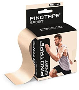 Pinotape Sport - Sensitive Tape - Light Beige - 5 cm x 5 m - wasserfestes Kinesiotape - für sensible Haut - latexfrei - starke Haftung | 1 Tape = 5 Meter