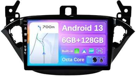 JOYX - 6G+128G - Android 12 IPS Autoradio Passt für Opel Corsa (2015-2019) / Adam (2013-2016) - Kabellos CarPlay/Android Auto/DSP - Kamera & MIC - 9 Zoll 2 Din - DAB Lenkradsteuerung Fast-boot 360-CAM
