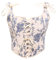 Bslingerie® Women Retro Vintage Victorian Animal Cat Print Bustier Renaissance Crop Top Tank Top Corset (L, Blue Floral)