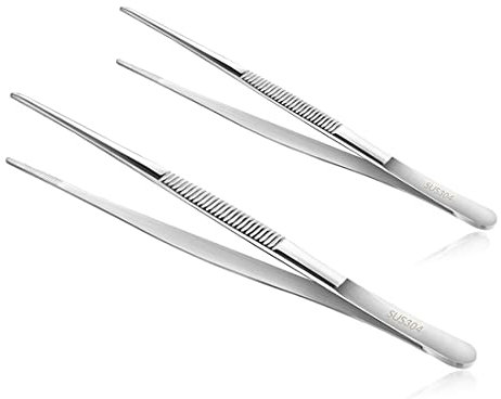 Confezione da 2 pinze da cucina, pinze da cucina professionali, pinze da chef in acciaio inossidabile, pinze da cucina da 20 cm e 30 cm per chef, barbecue, persone che cucinano e altro