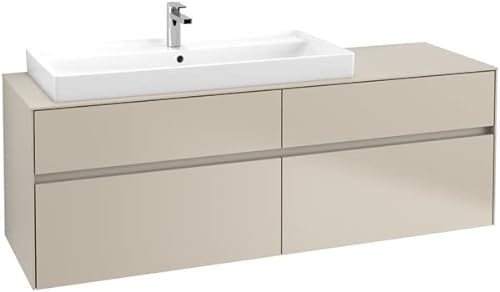 Villeroy & Boch Collaro Waschbeckenunterschrank 1600x548x500 mm, 4 Auszüge, für Waschbecken Links, C02900, Farbe: Front Korpus: Nordic Oak, Griff: Soft Grey