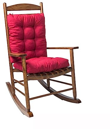 Easnea Schaukelstuhl Kissen Set, Schaukelstuhl Pads mit Bändern, Verdicken Sitzpolster Sonnenliege Kissen Pads Abnehmbare Stuhlkissen Terrasse Stuhl Kissen Chaiselongue Kissen (Rot)