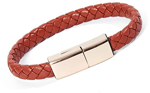 SAMERIO Short Lightning Charging Cable Bracelet iphone Charger Wrist Mode Data Charger Cord Leather Cuff Band for ios ipad (S-USB-IOS)