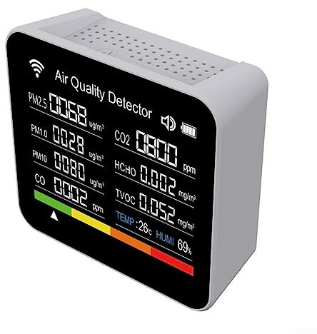 für 15-in-1 Luftqualitätsmesser, CO2-Temperatur-/Luftfeuchtigkeitsmesser, Kohlendioxid-Tester, für Tuya Smart WLAN, Temperatur, Luftfeuchtigkeit (weiß)