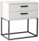 SUNA Nachttisch in Weiß - Moderner Nachtschrank mit Schubladen und schwarzem Metallgestell - 60 x 65 x 38,5 cm (B/H/T)