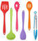 Küchenhelfer Set, Onader 6 Teiligs Silikon Küchenutensilien Kochutensilien Set, Antihaft Hitzebeständiger Kochbesteck Set zum Kochen, Spülmaschinenfest – Bunt