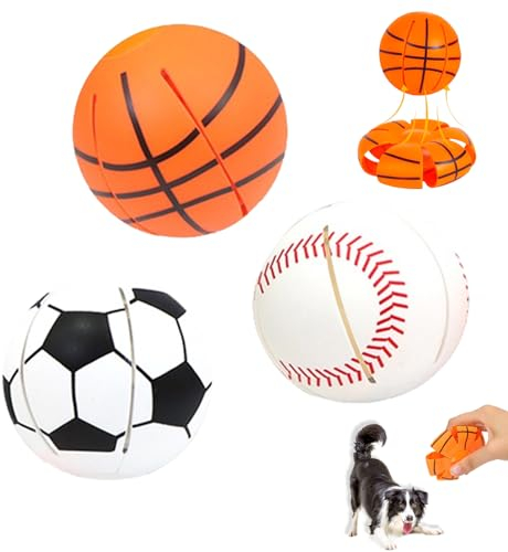 Duuclume 3 Pcs Pet Toys Flying Saucer Ball for Dog, Changeable Shapes Interactive Dog Toys for Pet, Creative Decompression Flying Balls, Portable Magic UFO Ball for Outdoor Rolling Fun