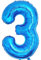 Vthoviwa 32 Zoll Luftballon Zahlen 3 Blau, Luftballon 3. Geburtstag Foil Ballon, 0123456789,10-19,20-25,30,40,50,60,70,80,90, Folienballon 3 Party Dekoration
