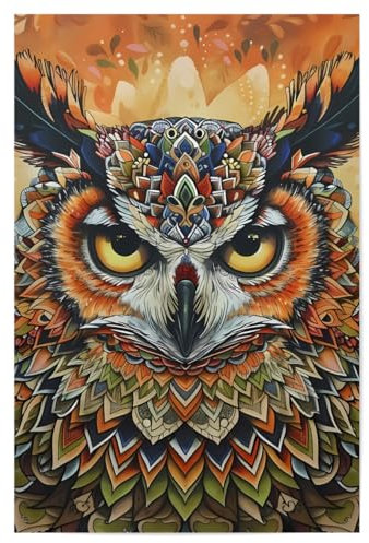 artboxONE Poster 30x20 cm Natur Mandala - Eule hochwertiger Design Kunstdruck - Bild Mandala Boho buddhistisch