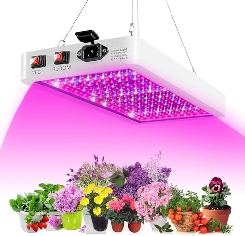 Lixada 80W Pflanzenlampe, 216LEDs wachsen Licht für Indoor-Pflanzen,Vollspektrum Pflanzenwachstum Lampe wasserdicht hängende Pflanze wachsende Lampen für Sämlinge Blumen Gewächshaus Indoor Gardening
