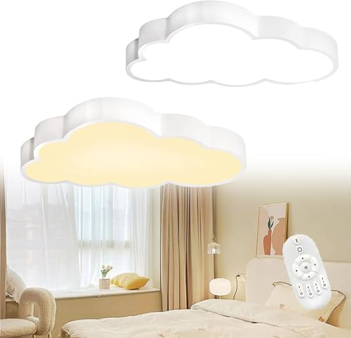 XMTECH LED Deckenleuchte 48W, LED Wolken Deckenlampe Ultradünne Dimmbar 3000K - 6500K mit Fernbedienung für Schlafzimmer Wohnzimmer Kinderzimmer Büro