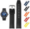 FKM Gummiband für Tissot Seastar 1000 Powermatic 80 T120407A, Ersatz-Uhrenarmband mit gebogenem Ende für Tissot Seastar 1000 Uhren, 21 mm, Schwarz, 21 mm