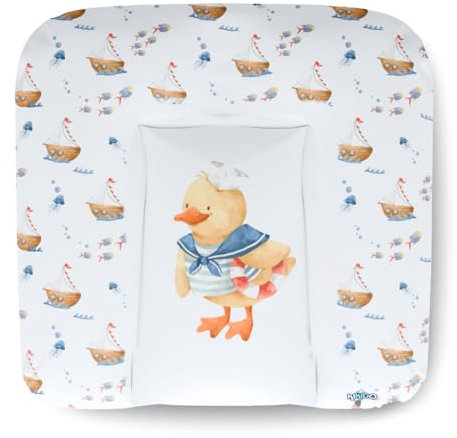 Kikido Wickelauflage 75x70 cm - Ente - Baby Wickelauflagen Wasserfest, Abwaschbar und Pflegeleicht - Wickelunterlage Weich Tragbare, Leicht zu Reinigen - OEKO-TEX - Universal-Wickelauflage 75x70