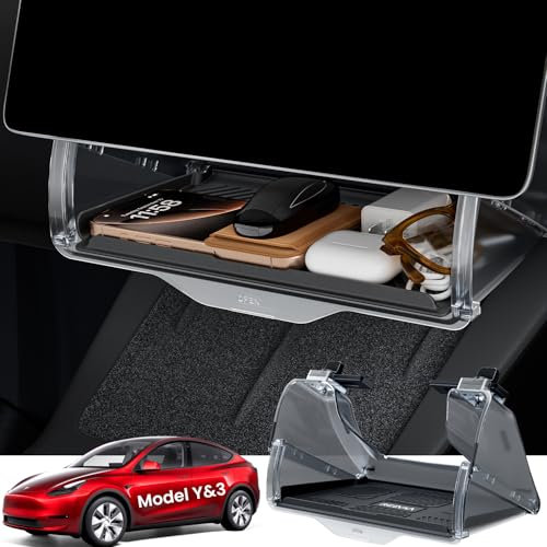 REEVAA Update Tesla Hidden Under Screen Storage for Model Y/3 [Hidden Design & Stable Installation]