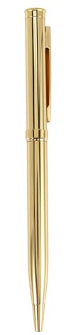 Sessleger Kugelschreiber aus Metall, drehbar, aus Edelstahl, für Büro, Schreibpunkt, 1,0 mm (vergoldet)