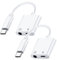 2 Stück USB C Adapter Kopfhörer,USB C Kopfhörer Adapter,Kopfhörer Adapter USB C,2-in-1 USB C Zu 3.5mm Klinke Kompatibel mit iPhone 15/15 Pro Max, Samsung S24/S23/S22/S21/S20, iPad Pro, Pixel 7/6/5