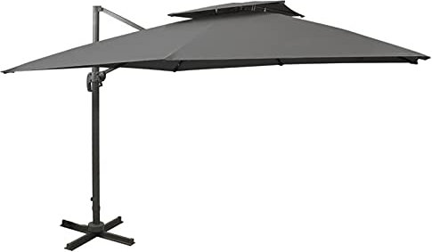 Somanki Ampelschirm mit Lüftung, Balkon Sonnenschirm, Marktschirm, Garten, Balkon Schirm, Sonnen Schirme, Balkonschirm, 300x300 cm Anthrazit