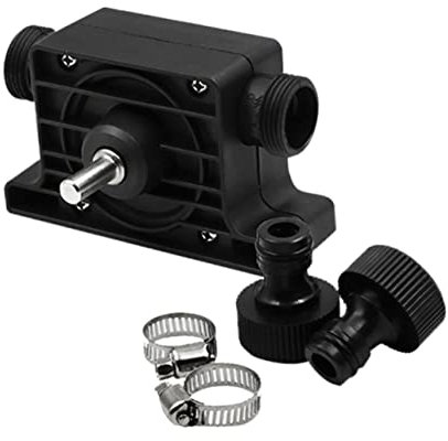 OSALADI Water-Pump for Electric Drill Large Flow Rate Round Oil Water Transfer Mini Size Portable 2 Connectors Black Heat Resistant