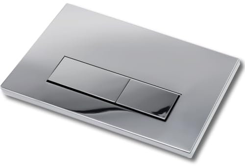 Mendorio WC Drive Plate, Compatible with Geberit, Sigma, UP300 and UP320, Double Discharge Plate Size 245×164mm, Includes Flush Lever Kit and Installation Frame.(Chrome).