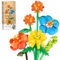 Wealrotn Artificial Flowers Construction Set Flowers Plants Bouquet Fake Flowers for Decorations, Decoration Flower Adults for Home Gift, DIY Gifts Brick Flowers (4601)