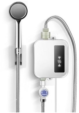 Chauffe Eau Instantané Electrique, 3500W Chauffe-eau Électrique Instantané Cuisine Salle De Bains 3S Chauffage Robinet D'eau Sans Réservoir Affichage De La Température Chauffage Douche pour douche sal