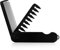 Gosknor Peine Bolsillo Plegable 2 en 1 para Hombres, Peine Viaje Portátil Dientes Finos y Dientes Anchos Peines Diseño Abatible para Peinar y Arreglar Cabello Barba y Bigote Todos los Días (Negro)