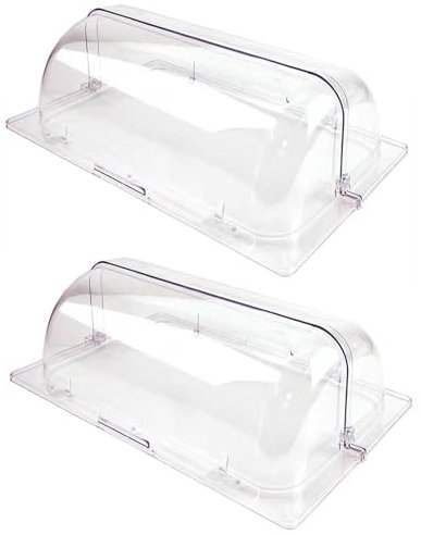 ANram Durchsichtiger Kunststoff-Rolltop-Chafing-Dish-Deckel, volle Größe, rechteckig, 2er-Pack