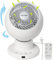 Greenmigo Leiser Smart Tischventilator für Schlafzimmer Büro,Ventilator mit Fernbedienung,30m² 3D Turbo Ventilator weiß,33W,3 Geschwindigkeiten,Oszillierend,Timer(GF-921A)