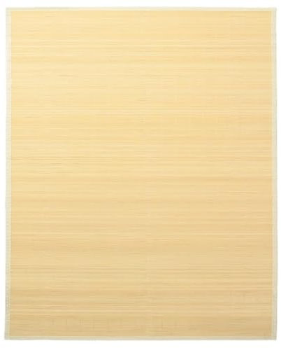Eleganz Bambusteppich 160x230 cm Natur - Ökologisch & langlebig mit Polypropylen-Rand - Perfekt für Wohnzimmer & Schlafzimmer